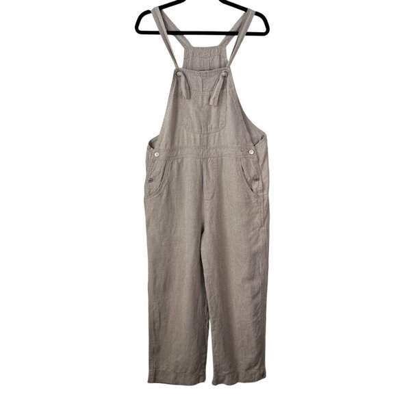 Gap Vintage Linen Jeanswear Wide Leg Overalls Beige Size Small - Picture 1 of 8